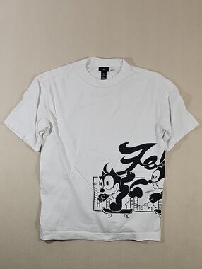 H&M White Short-Sleeve Felix Skate Graphic Tee
